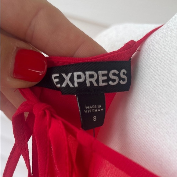 Express Red Sheer Overlay Maxi Dress Size 8 Y2K Coastal Glam Resortwear boho - Picture 5 of 11